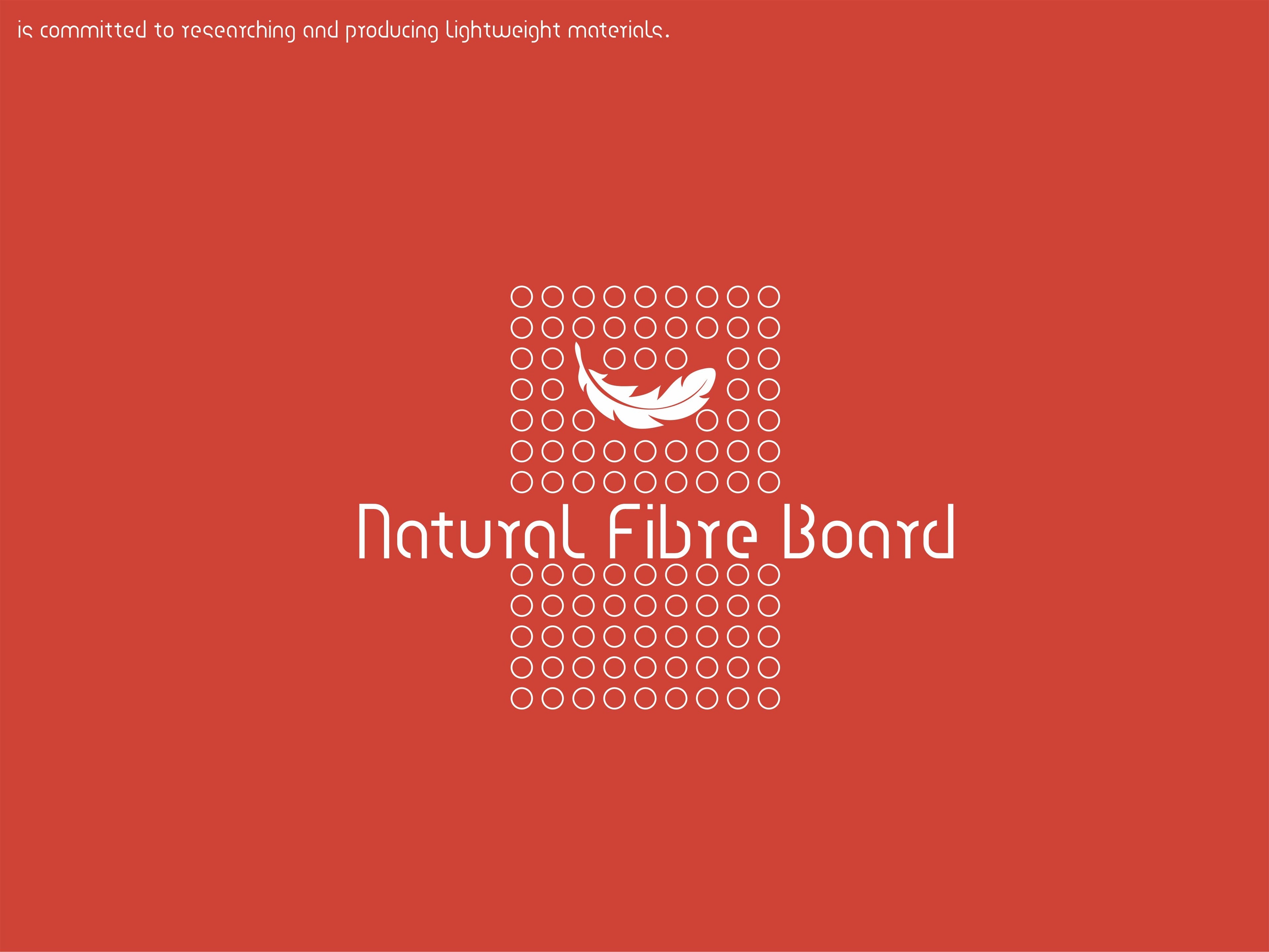 Logo of Natural Fibre Board featuring a feather to represent the company's focus on lightweight materials